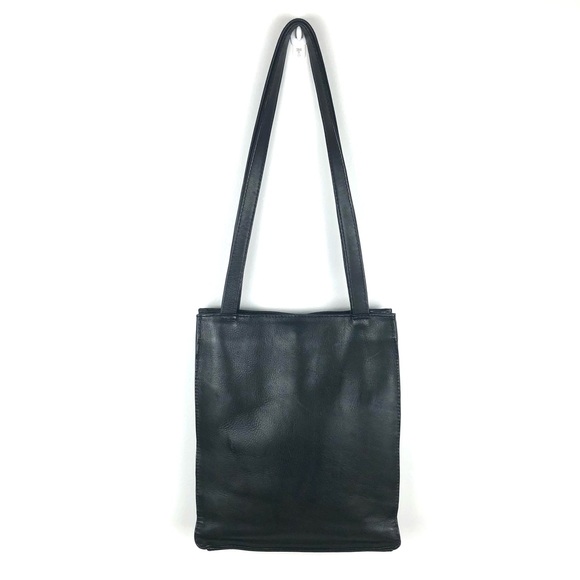 Piel Leather Open Market Bag Black Shoulder Bag 12.5x10.5x2 in. - Picture 2 of 12